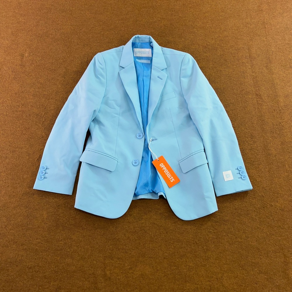 OppoSuits Boys 10Y Cool Blue Solid 2-Button Formal Party Suit Jacket Blazer NWT